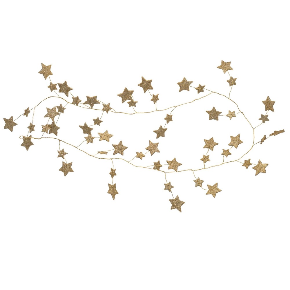 My Texas House Glitter Star Garland Gold, 6ft - Walmart